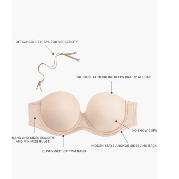 Wacoal Red Carpet Strapless Bra With Straps Black 36C NWT $76 - Picture 8 of 10